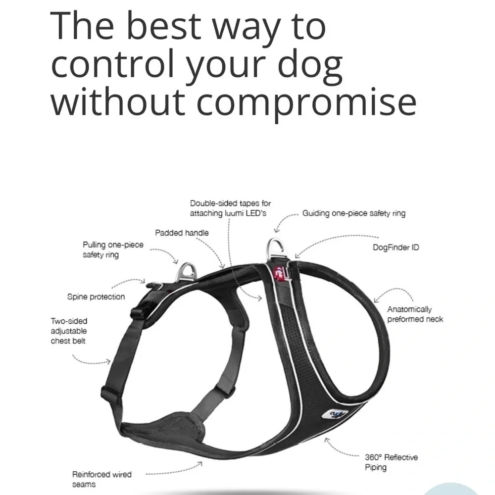 Curli Belka‎ Comfort Dog Harness Adjustable Step-in Choke-Free Reflective Red M